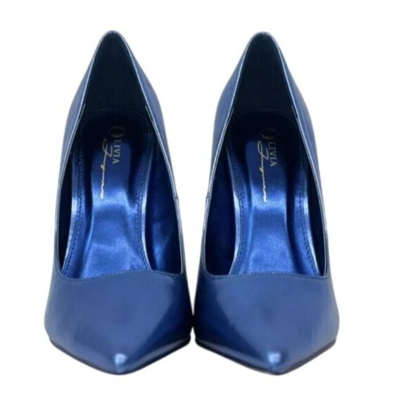 OLIVIA FERGUSON / Kiara / Metallic Blue / Pointed-Toe / Stiletto High Heels /  S - Picture 3 of 7
